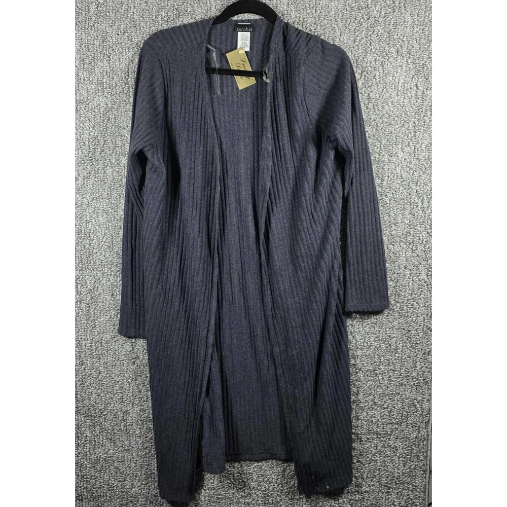 Zenobia‎ Ribbed Long Sleeve Open Front Cardigan - Womens 2XL